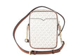 Resmi galeri görüntüleyiciye yükleyin, Michael Kors Jet Set Medium Vanille PVC Nord Süd Kette Crossbody Handtasche
