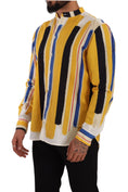 Load image into Gallery viewer, Dolce & Gabbana Elegant yellow striped Henley shirt
