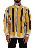 Load image into Gallery viewer, Dolce & Gabbana Elegant yellow striped Henley shirt
