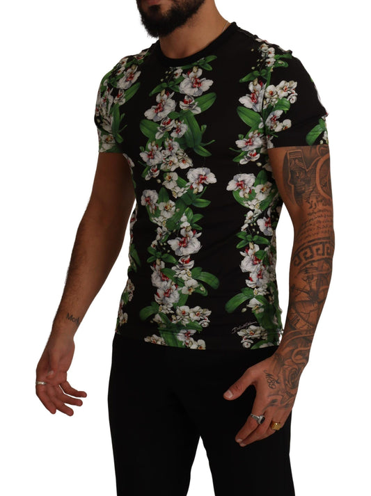 Dolce &amp; Gabbana Elegant Floral Crewneck Tee for Men