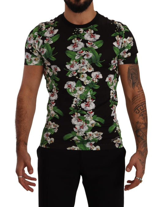 Dolce &amp; Gabbana Elegant Floral Crewneck Tee for Men