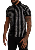 Load image into Gallery viewer, Dolce & Gabbana Elegant Striped Polo T-Shirt in Black
