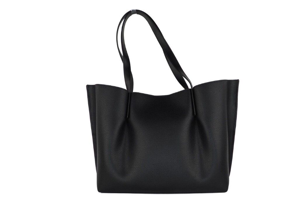 Michael Kors Emilia Large East West Black Pebbled Leather Tote Handtasche Geldbörse Tasche