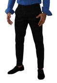 Load image into Gallery viewer, Dolce & Gabbana Elegant slim fit dress trousers in black brocade
