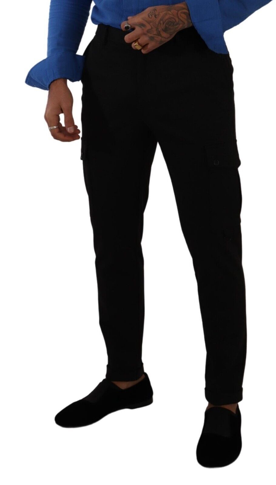 Dolce &amp; Gabbana Elegant Black Slim Fit Cargo Pants