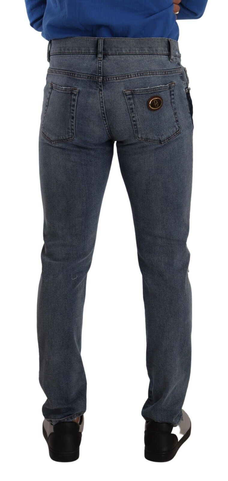 Dolce & Gabbana Schicke Slim Fit Zerrissene Denim