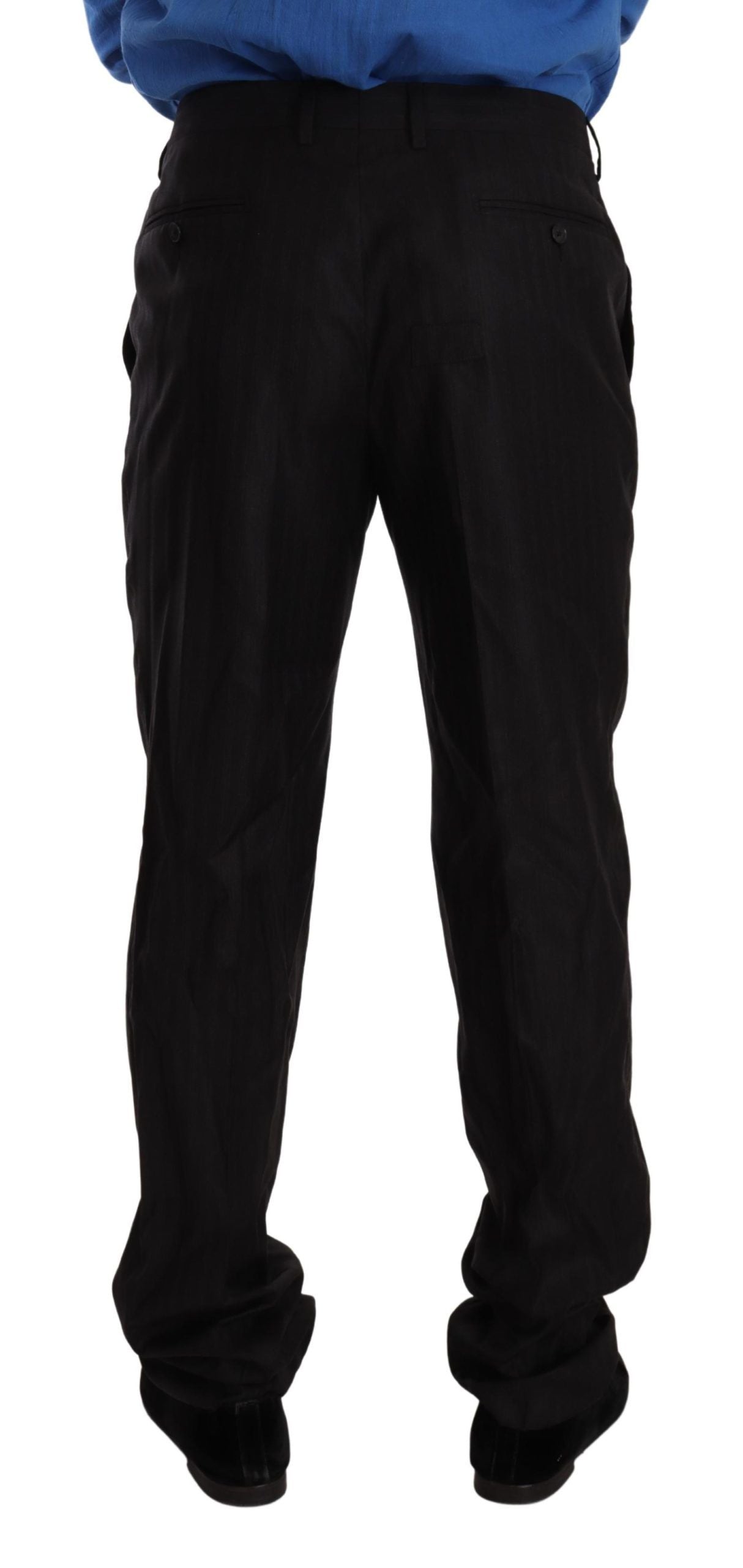 Dolce &amp; Gabbana Elegant striped wool and silk dress pants