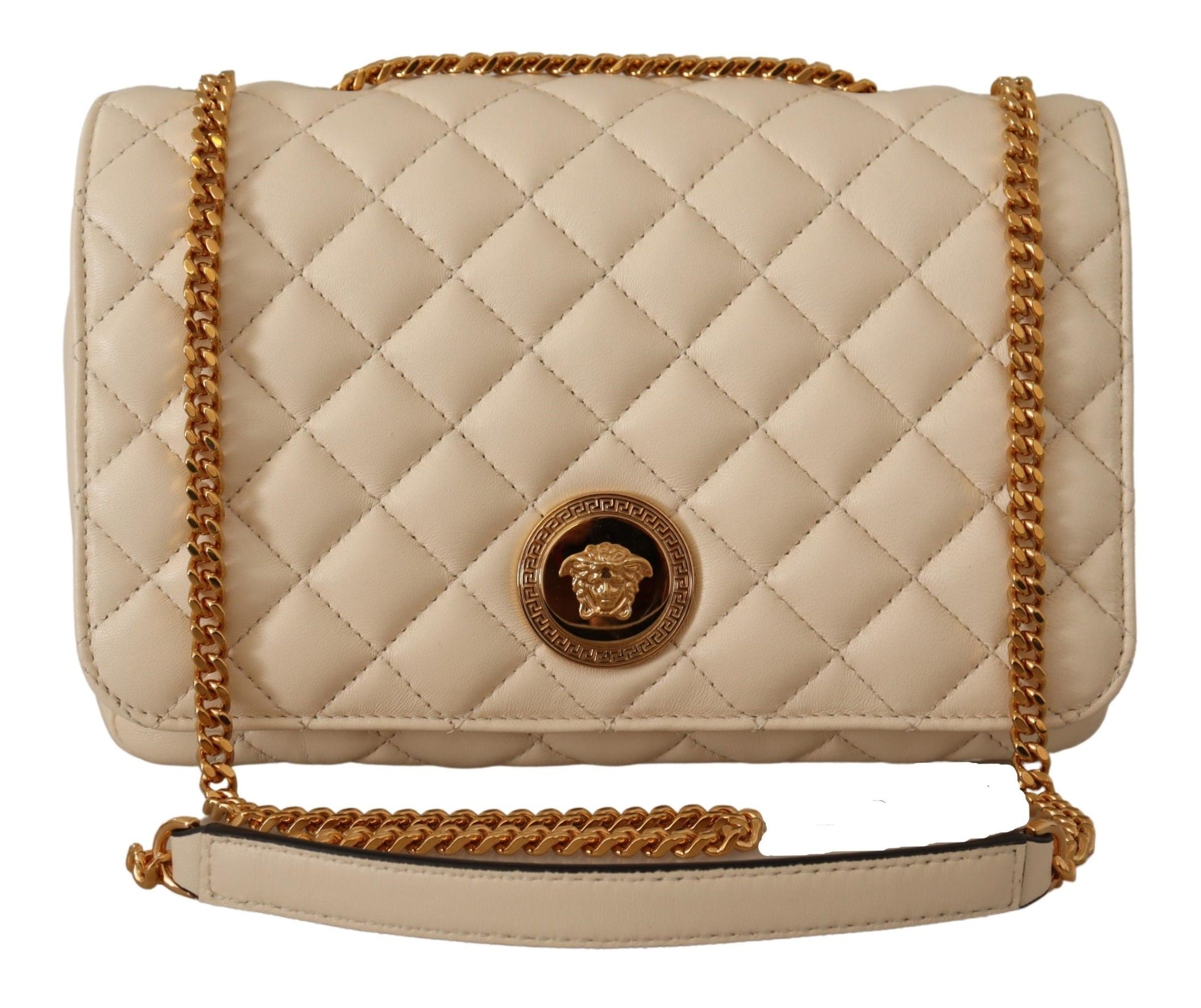 Versace Elegant shoulder bag in white nappa leather