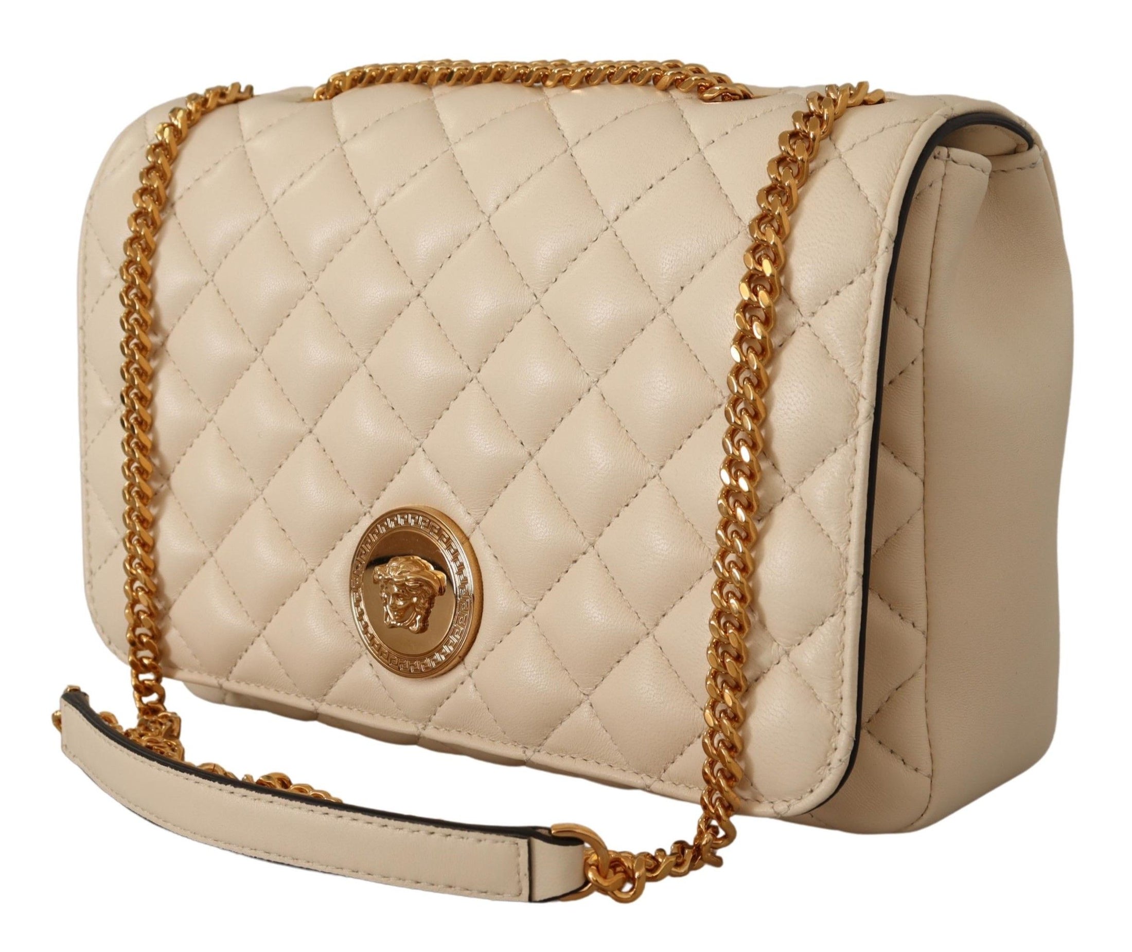 Versace Elegant shoulder bag in white nappa leather