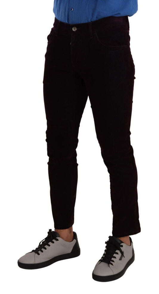 Dolce &amp; Gabbana Elegant burgundy slim fit denim