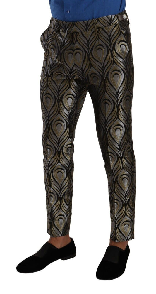 Dolce &amp; Gabbana Elegant Slim Fit Metallic Dress Pants