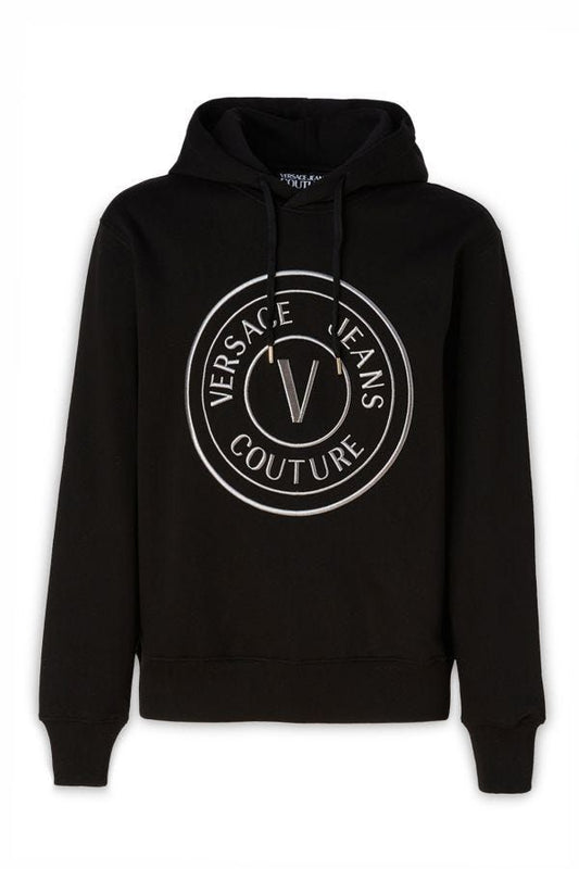 Versace Jeans Beautiful black cotton hooded sweatshirt