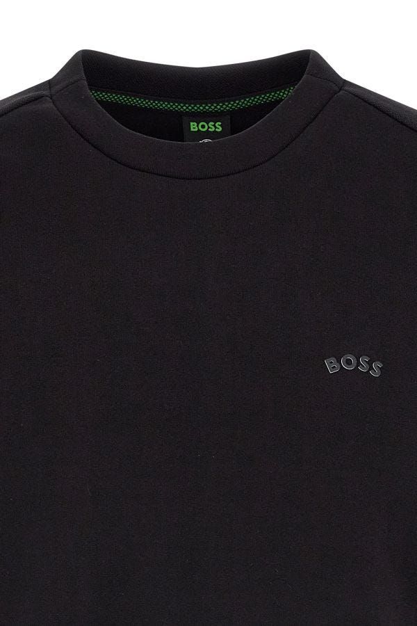 Hugo Boss Elegantes Rundhals-Sweatshirt aus schwarzer Baumwolle