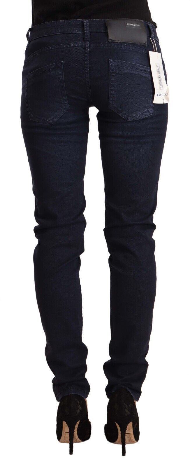 Acht Schicke Skinny Denim mit niedriger Taille in Blau