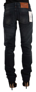 Bild in Galerie-Betrachter laden, Acht Glatte schwarze gewaschene Skinny Jeans
