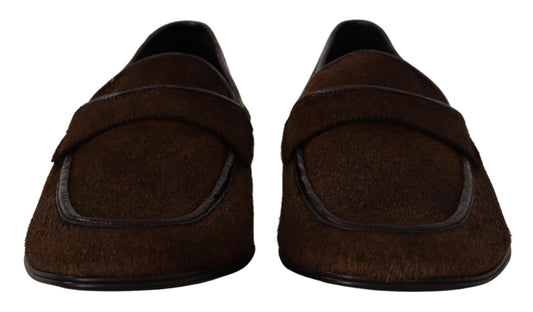 Dolce &amp; Gabbana Elegant brown caiman leather loafers