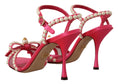 Load image into Gallery viewer, Dolce & Gabbana Elegant Pink Beaded Heels Sandals
