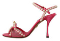 Load image into Gallery viewer, Dolce & Gabbana Elegant Pink Beaded Heels Sandals
