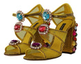 Load image into Gallery viewer, Dolce & Gabbana Atemberaubende Sandalen aus gelbem Leder mit Kristallverzierungen
