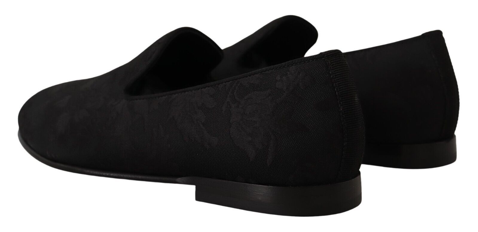 Dolce &amp; Gabbana Elegant Jacquard Slide On Loafers Flats