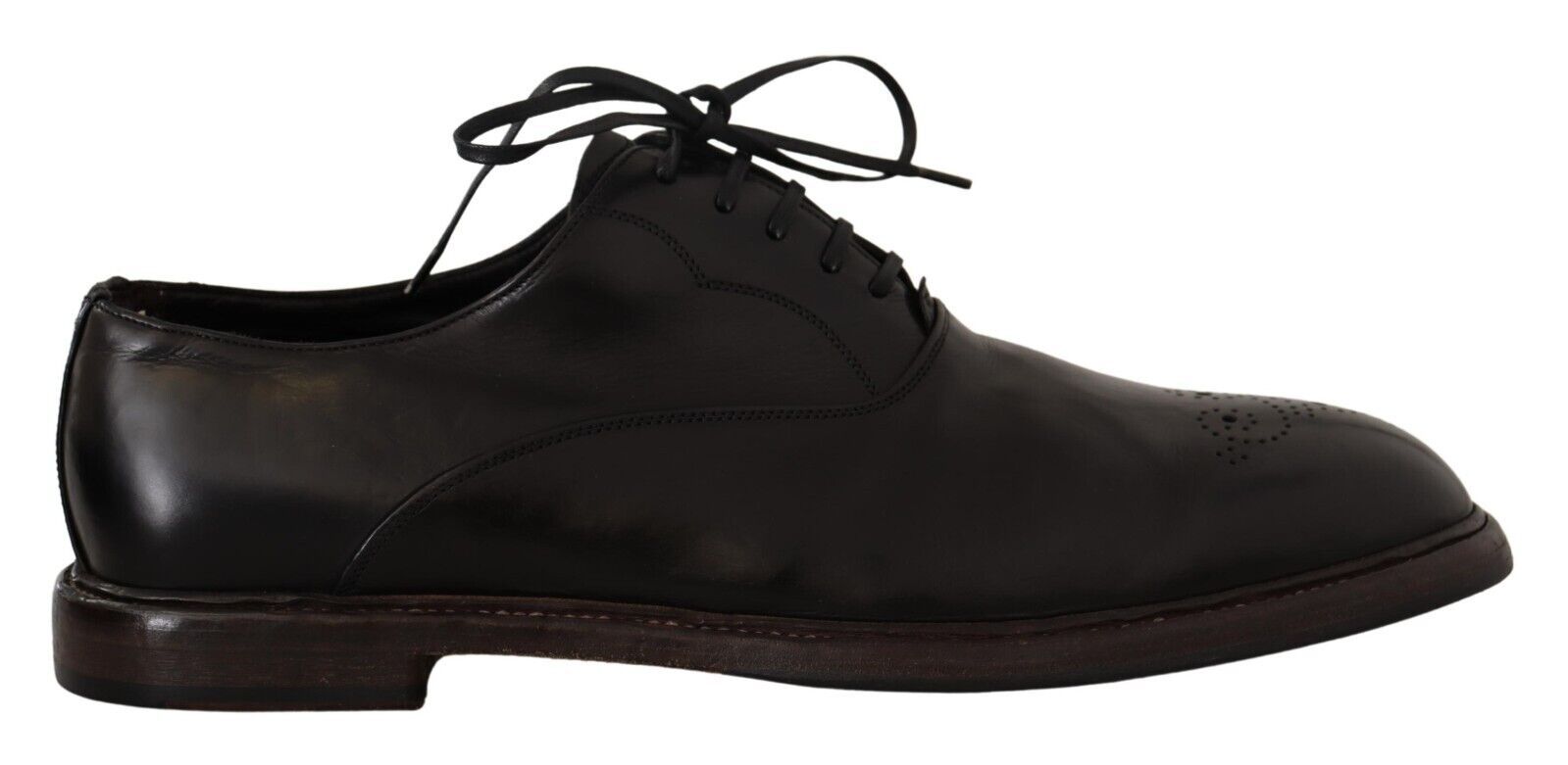 Dolce &amp; Gabbana Elegant Black Leather Derby Formal Shoes