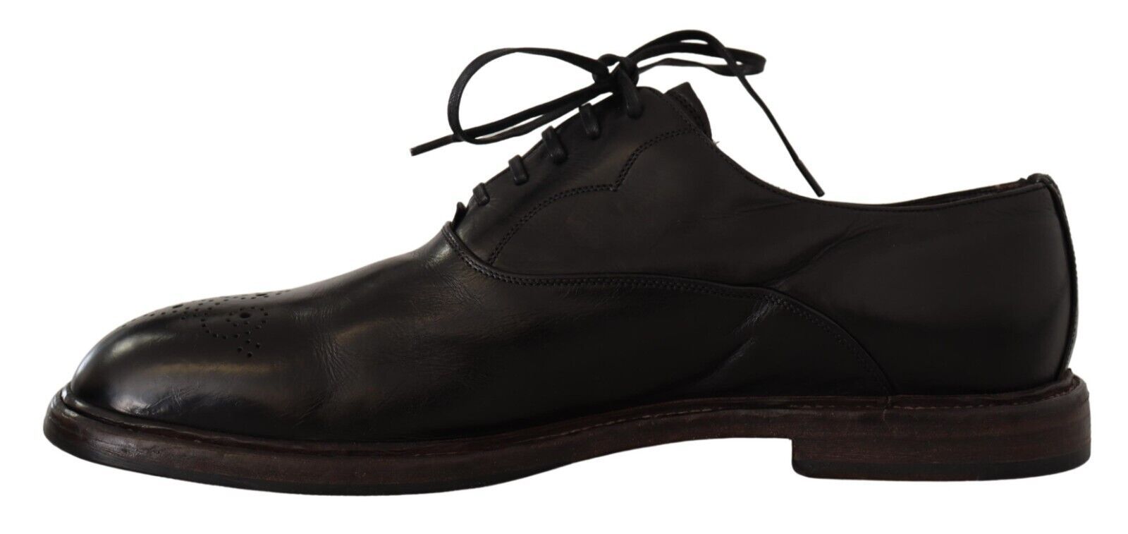 Dolce &amp; Gabbana Elegant Black Leather Derby Formal Shoes