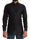 Load image into Gallery viewer, Dolce & Gabbana Elegant Black Cotton Gold Dress Shirt
