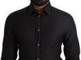 Load image into Gallery viewer, Dolce & Gabbana Elegant Black Cotton Gold Dress Shirt
