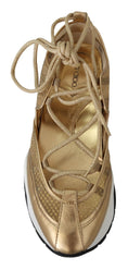 Load image into Gallery viewer, Jimmy Choo Golden Glamour Mesh Leather Sneakers
