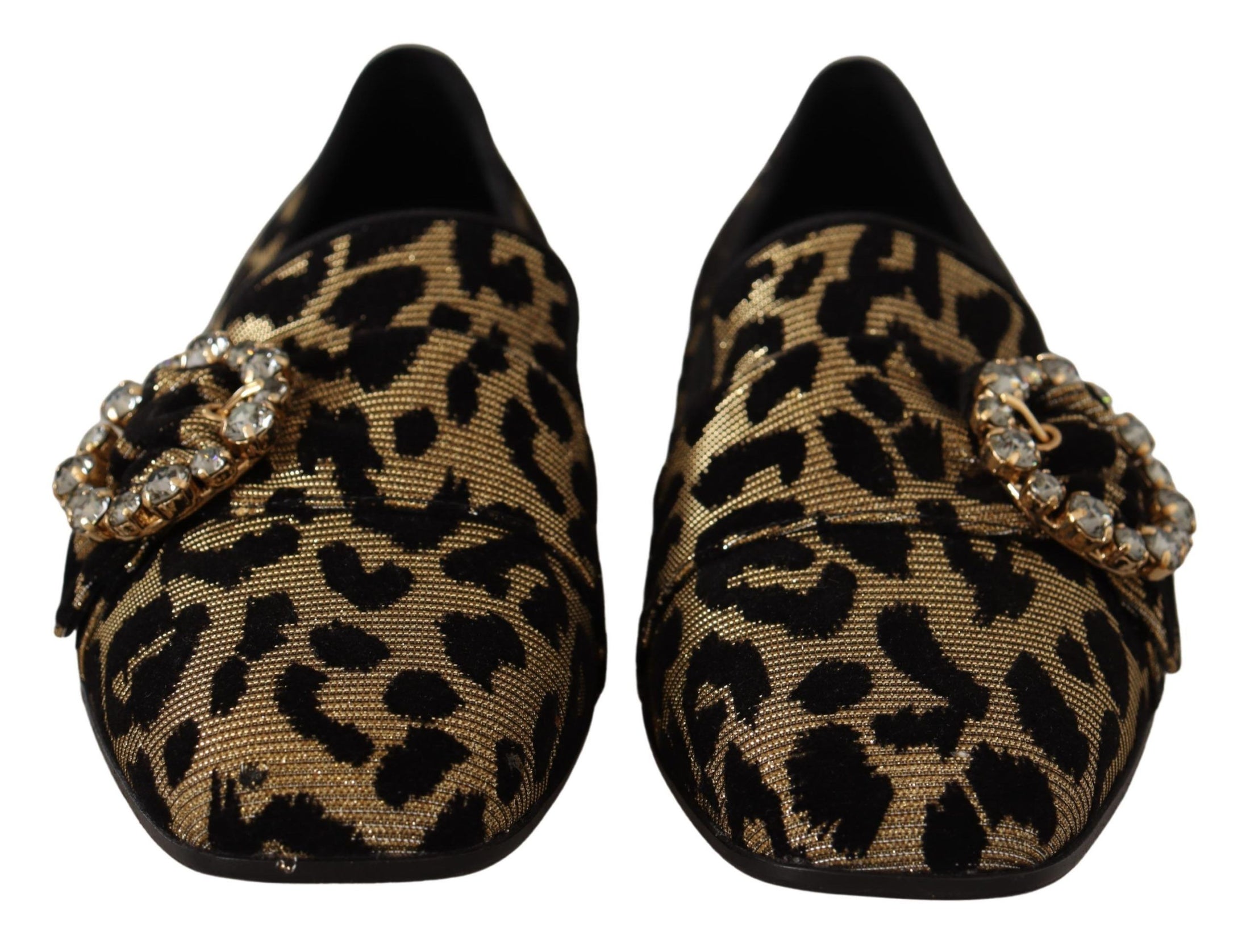 Dolce &amp; Gabbana Zarif Leopar Kristal Taşlı Loafer'lar