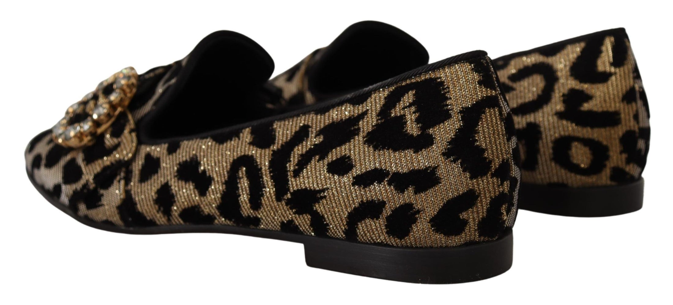 Dolce &amp; Gabbana Zarif Leopar Kristal Taşlı Loafer'lar