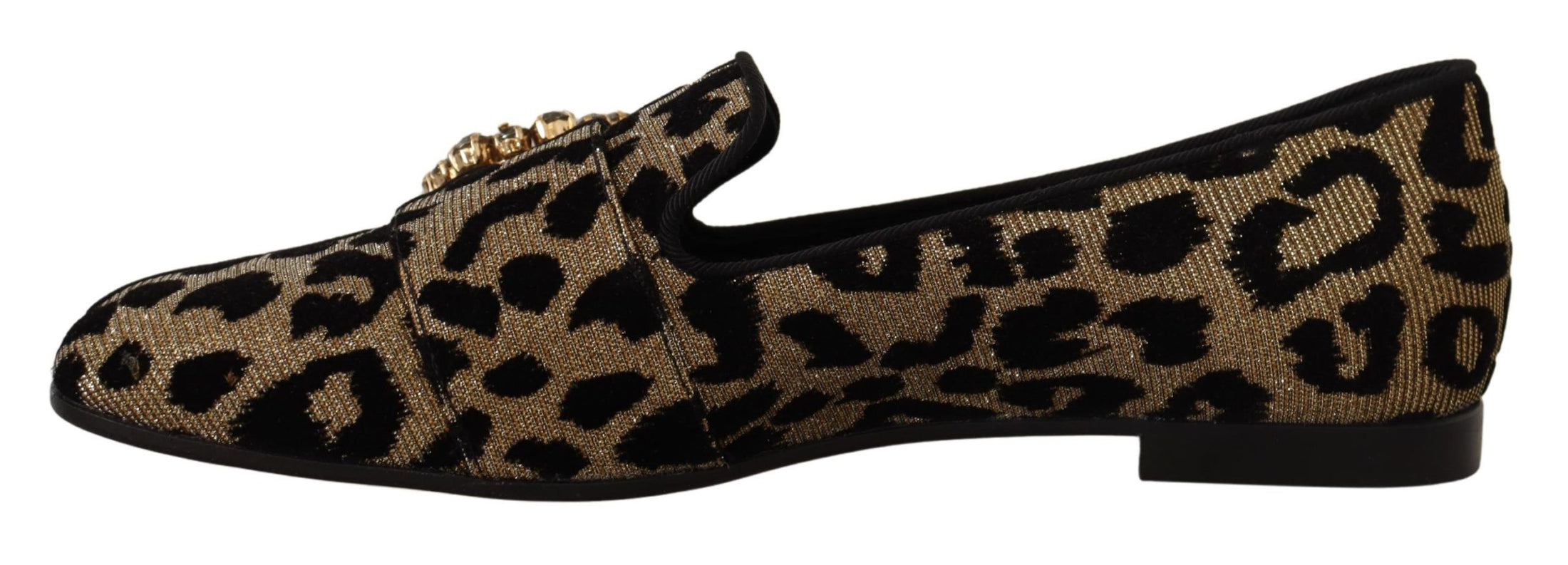 Dolce &amp; Gabbana Zarif Leopar Kristal Taşlı Loafer'lar