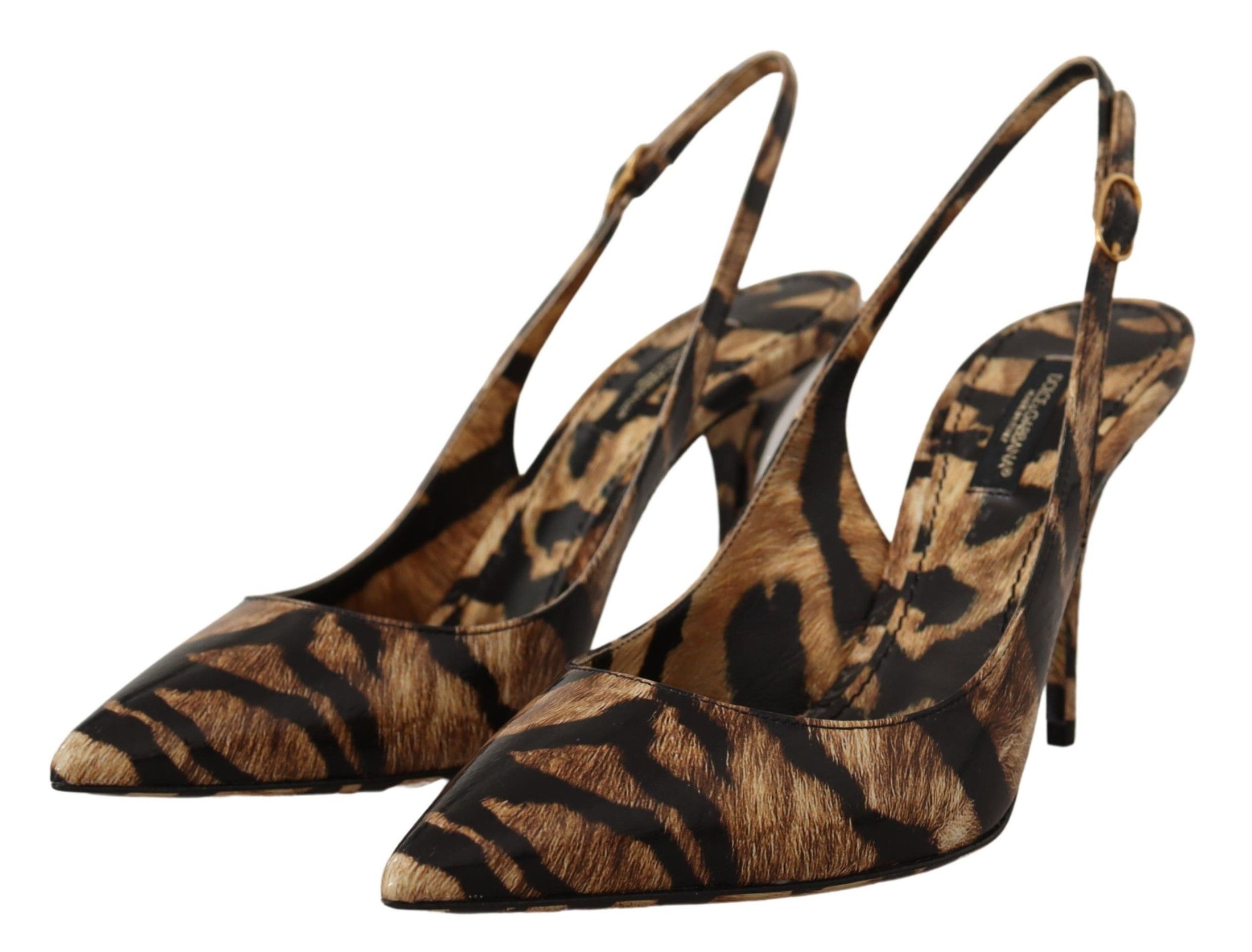 Dolce & Gabbana Tiger-Muster Slingback Heels Pumps