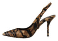 Resmi galeri görüntüleyiciye yükleyin, Dolce & Gabbana Tiger-Muster Slingback Heels Pumps
