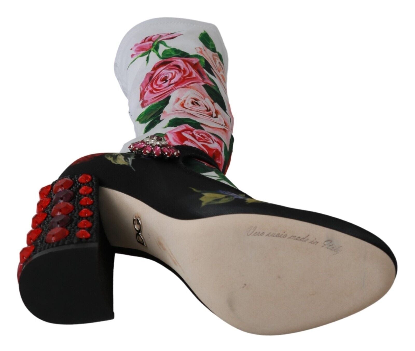 Dolce & Gabbana Floral verzierte Socken Stiefel