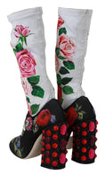 Load image into Gallery viewer, Dolce & Gabbana Floral verzierte Socken Stiefel
