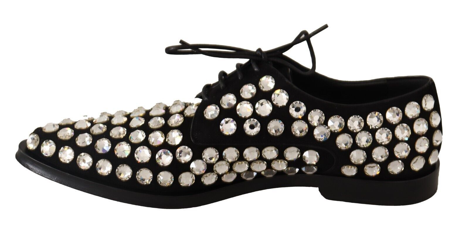 Dolce & Gabbana Elegante kristallverzierte Schnür-Flats