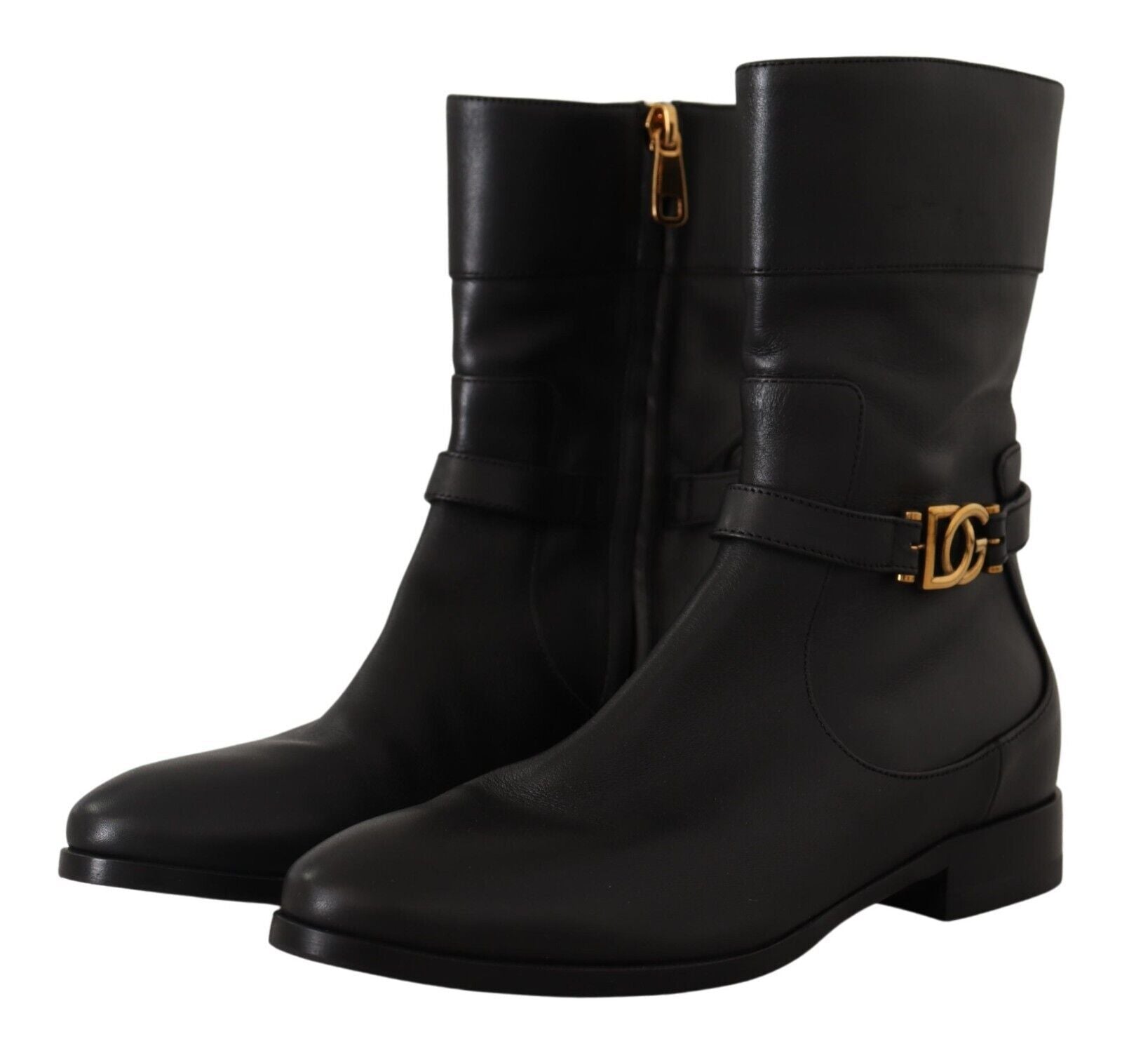 Dolce &amp; Gabbana Elegant leather biker boots