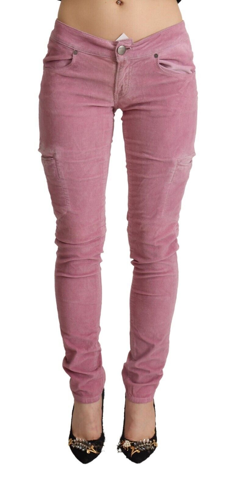 Acht Schicke rosa Skinny Jeans mit niedriger Taille