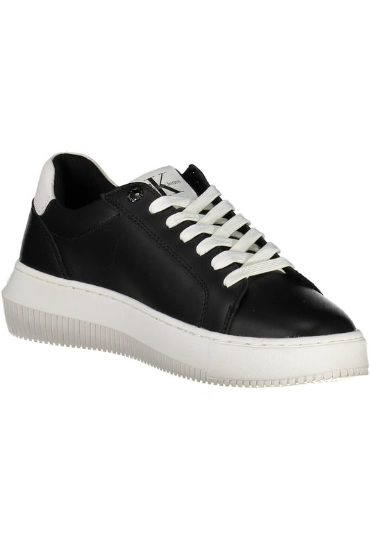 Calvin Klein Schwarzes Leder Damen Sneaker