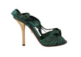 Load image into Gallery viewer, Dolce & Gabbana Smaragdgrüne exotische Leder-Sandalen mit Absatz
