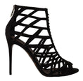 Load image into Gallery viewer, Dolce & Gabbana Elegante Schwarze Wildleder Heels Sandalen
