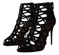 Load image into Gallery viewer, Dolce & Gabbana Elegante Schwarze Wildleder Heels Sandalen
