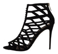 Load image into Gallery viewer, Dolce & Gabbana Elegante Schwarze Wildleder Heels Sandalen
