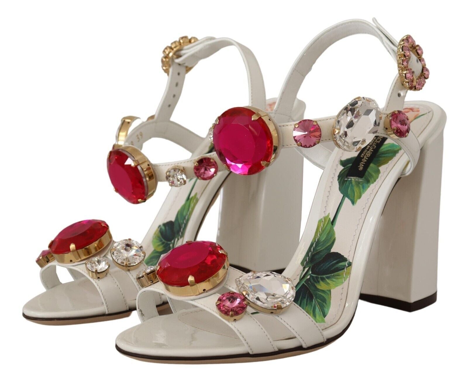 Dolce &amp; Gabbana Keira Crystal Embellished Strappy Heels