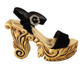 Load image into Gallery viewer, Dolce & Gabbana Barocke Samtabsätze in Schwarz und Gold
