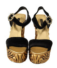 Load image into Gallery viewer, Dolce & Gabbana Barocke Samtabsätze in Schwarz und Gold
