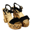 Load image into Gallery viewer, Dolce & Gabbana Barocke Samtabsätze in Schwarz und Gold
