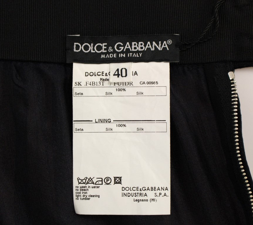 Dolce &amp; Gabbana Akşamlar için zarif siyah ipek etek