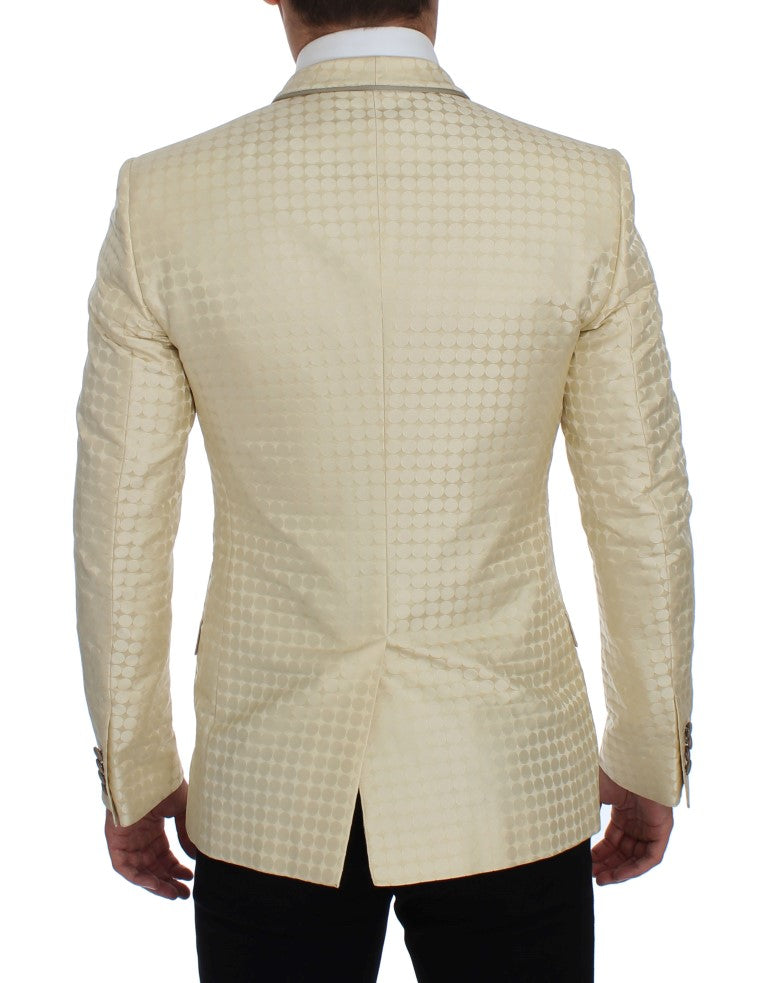 Dolce & Gabbana Raffinierter gepunkteter Blazer und Weste in Beige